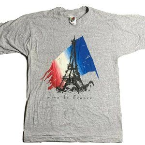 Vtg Vive La France Heather T-shirt Single Stitch
